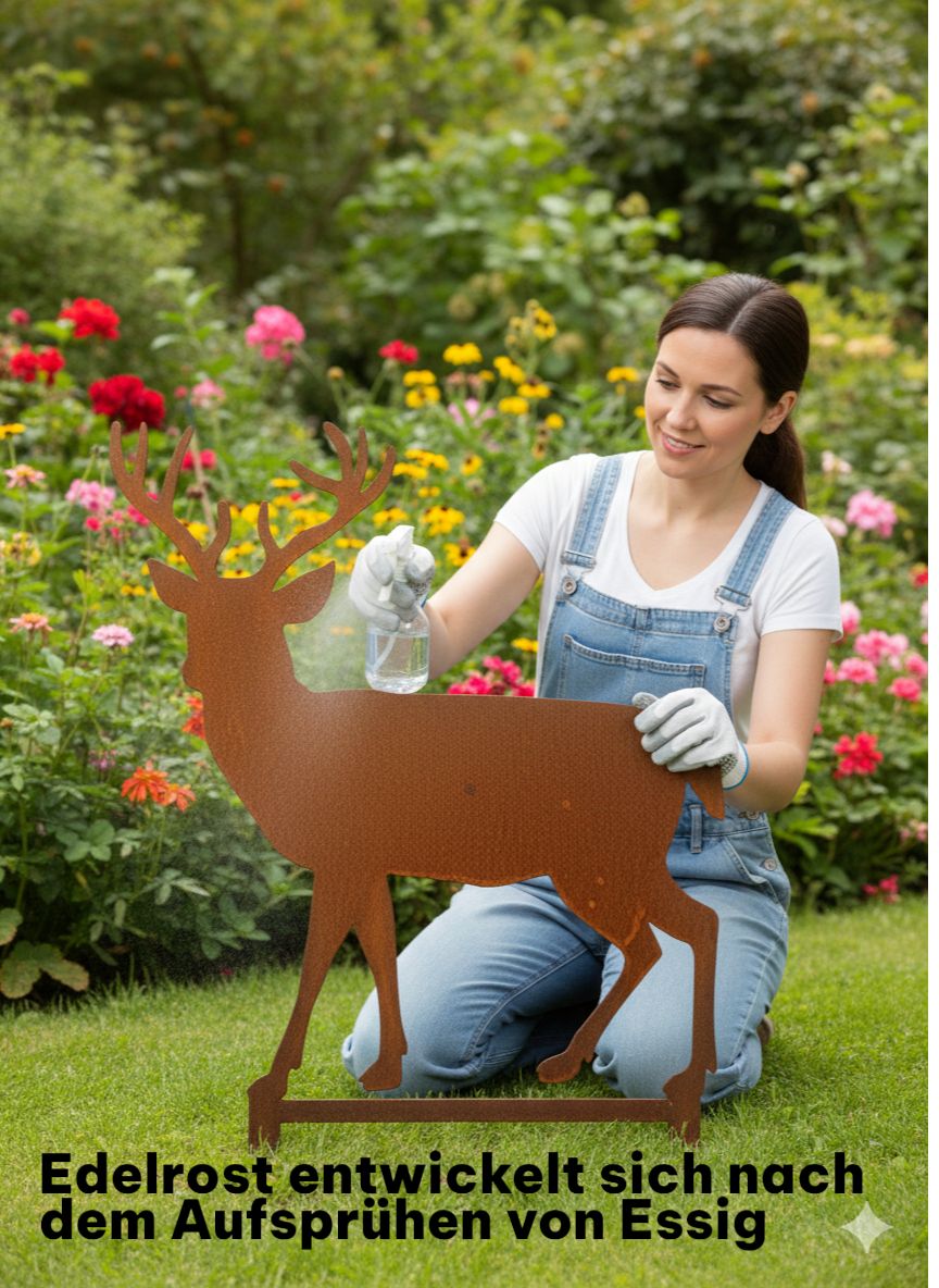 Hirsch Essig mit Text